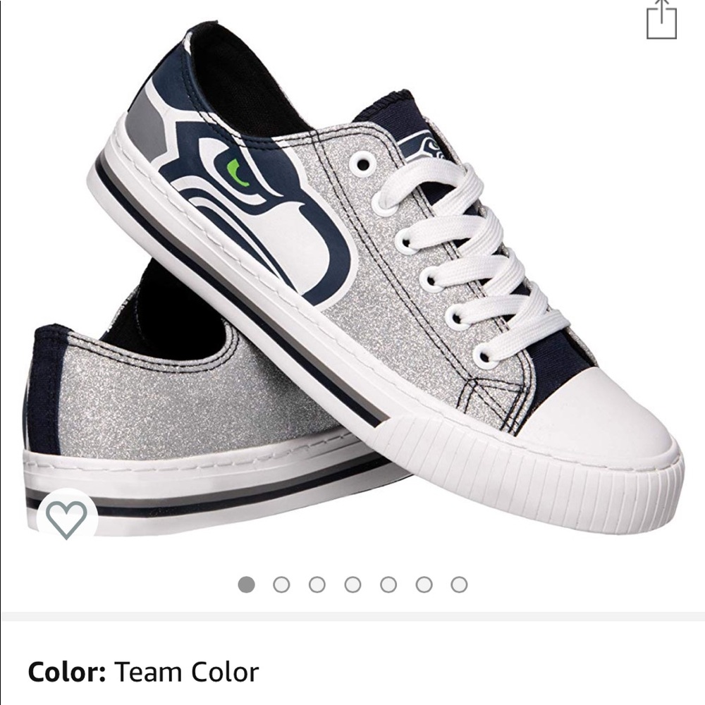 FOCO NFL Womens Ladies Glitter Low Top Canvas